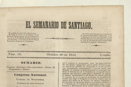 El Semanario de Santiago: número 16, 20 de octubre de 1842