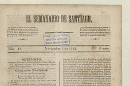 El Semanario de Santiago: número 18, 3 de noviembre de 1842