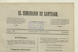 El Semanario de Santiago: número 20, 18 de noviembre de 1842