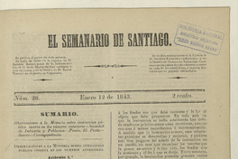 El Semanario de Santiago: número 28, 12 de enero de 1843