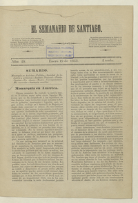 El Semanario de Santiago: número 29, 19 de enero de 1843