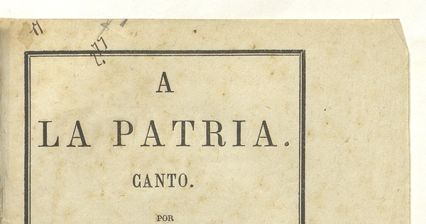 A la patria: canto