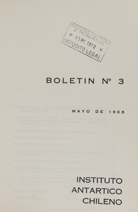 Boletín del Instituto Antártico Chileno no. 3