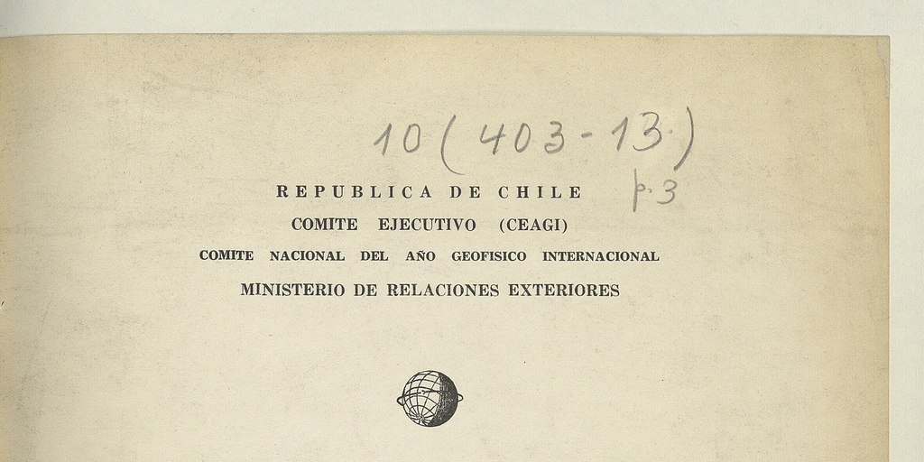 Informe de los trabajos desarrollados para el año Geofísico Internacional