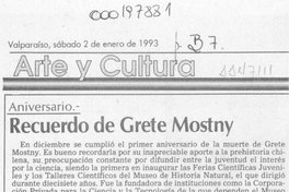 Recuerdo de Grete Mostny