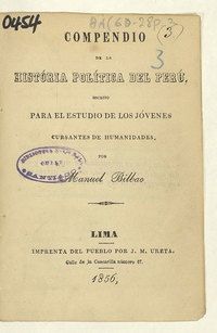 Portada de Compendio de la historia política del Perú