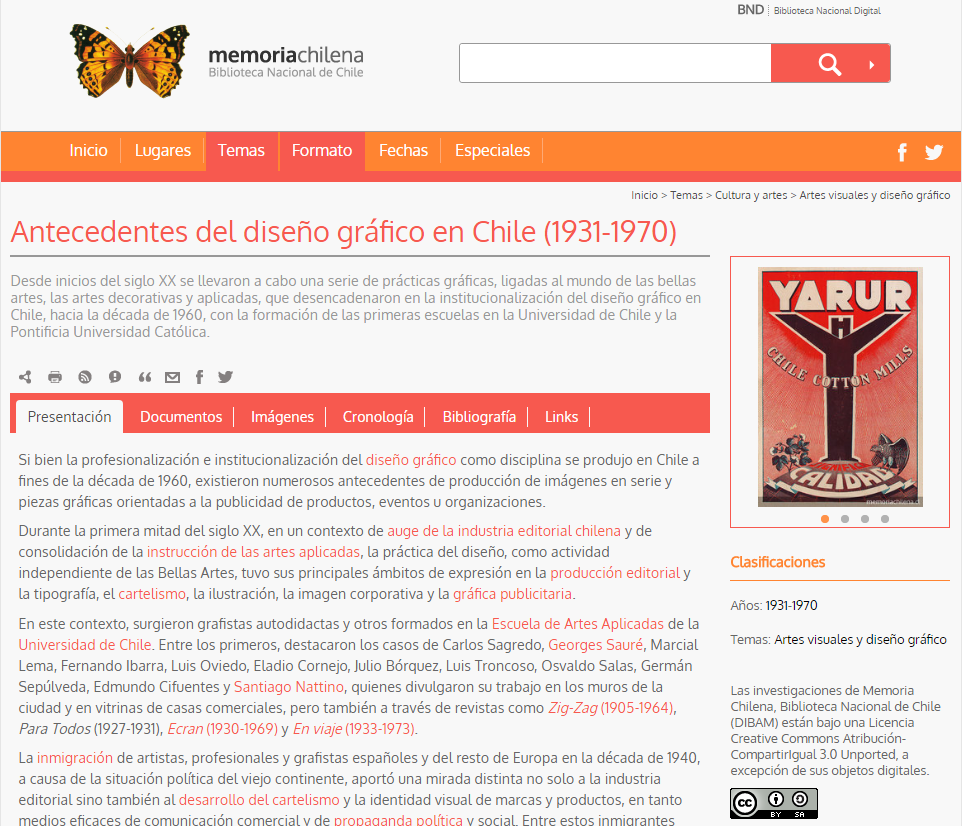 Minisitio: "Antecedentes del diseño gráfico en Chile (1931-1970)" Minisitio: "Antecedentes del diseño gráfico en Chile (1931-1970)"