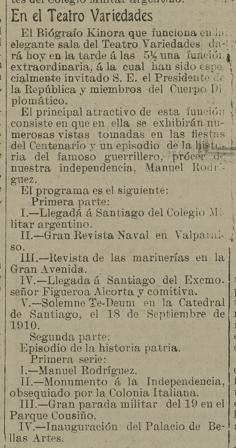 En el teatro Variedades. Diario La Unión