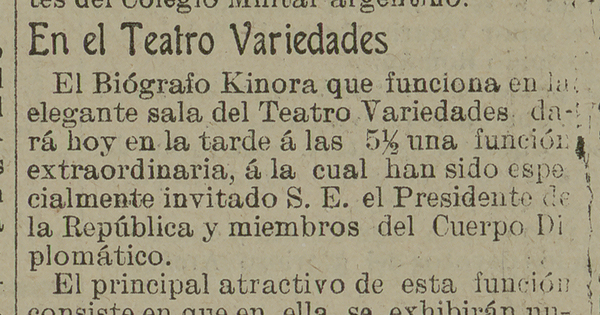 En el teatro Variedades. Diario La Unión