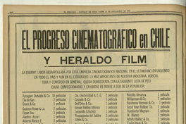 El progreso cinematográfico en Chile y Heraldo Film