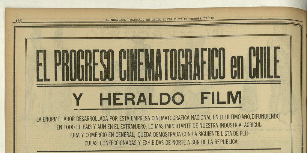 El progreso cinematográfico en Chile y Heraldo Film