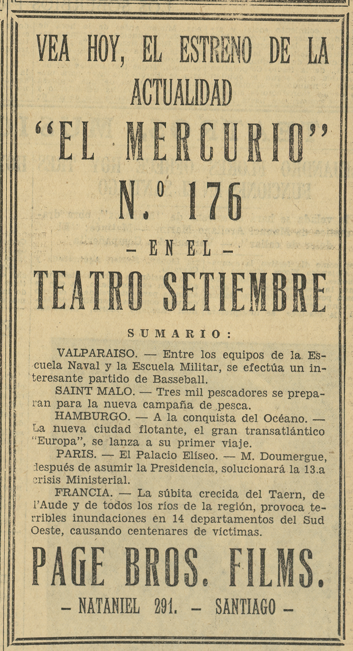 Vea hoy, el estreno de la Actualidad de El Mercurio nº176