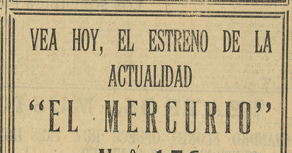 Vea hoy, el estreno de la Actualidad de El Mercurio nº176