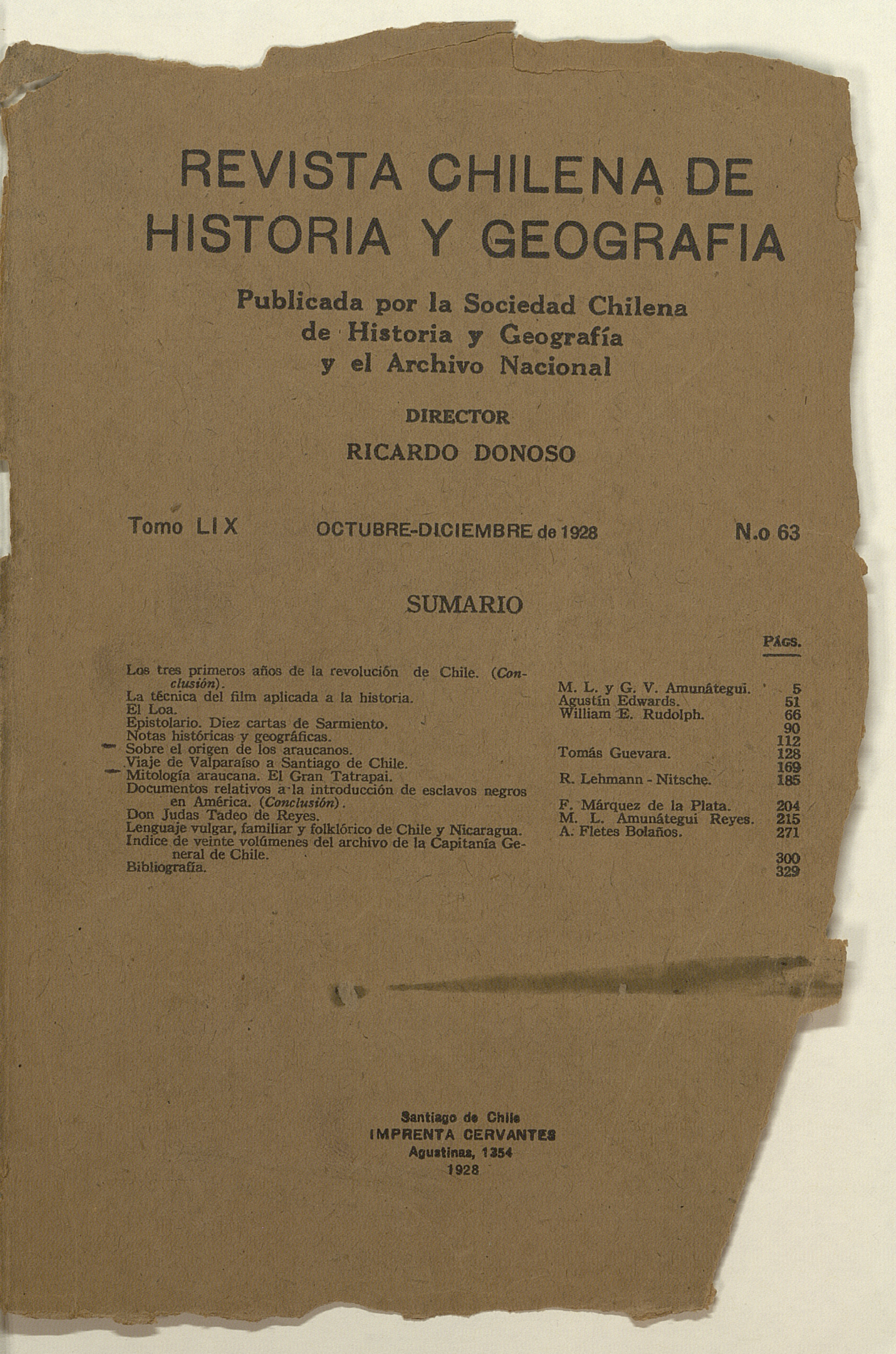 Edwards Mac Clure, Agustín. La técnica del film aplicada a la historia