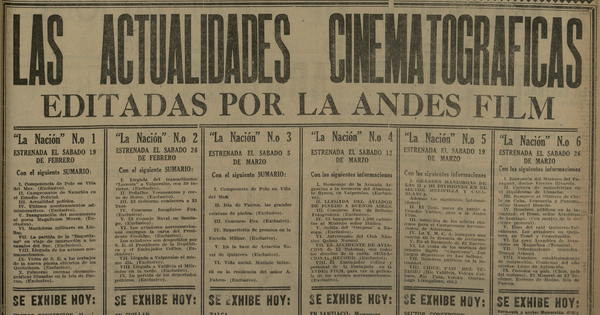Las Actualidades cinematográficas editadas por la Andes Film