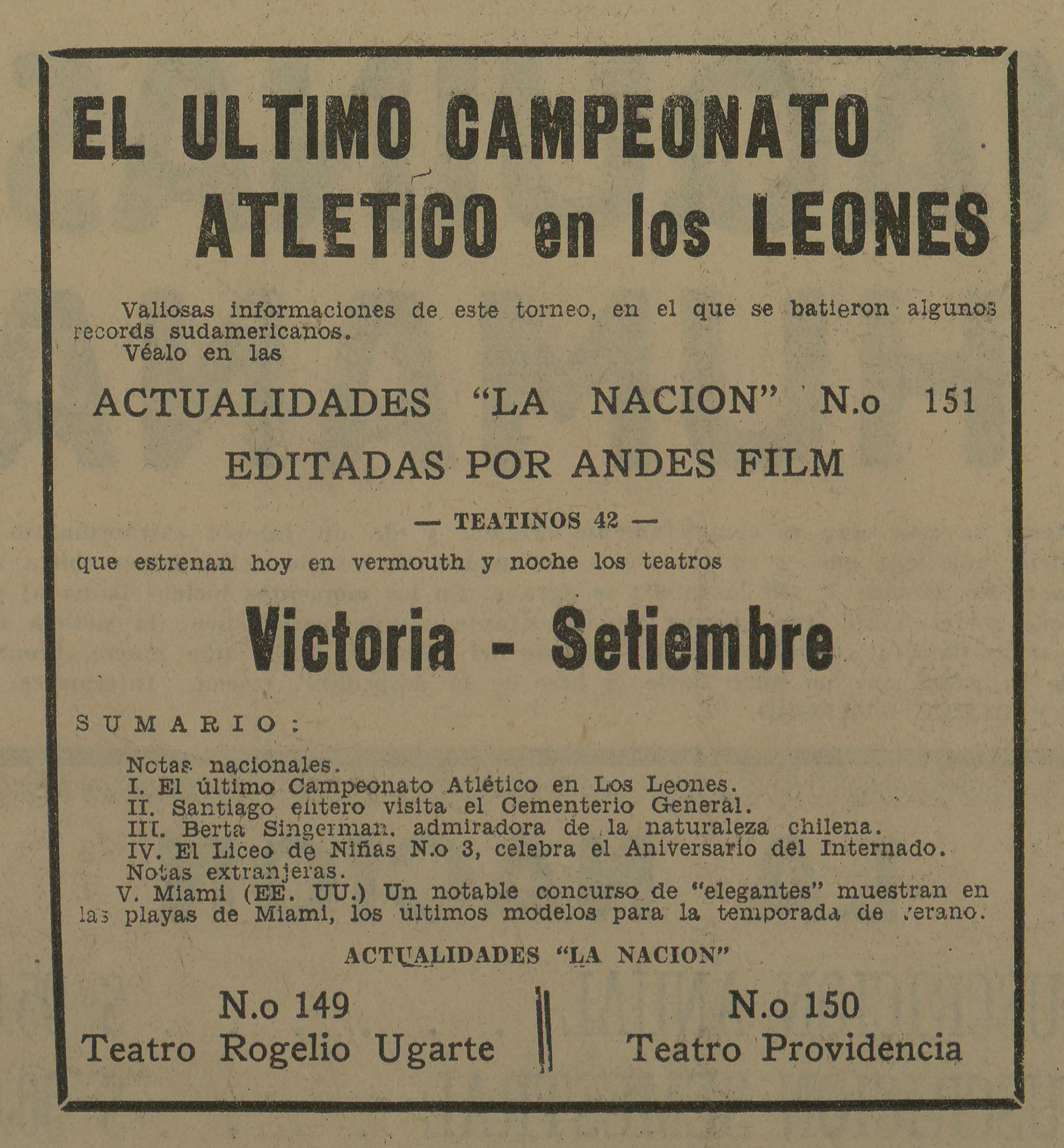 El último campeonato atlético en Los Leones