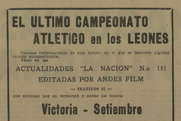 El último campeonato atlético en Los Leones