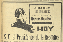 S. E el Presidente de la República revista a la oficialidad de la Baquedano y a la escuadra que zarpa hacia el norte