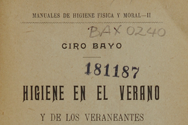 Guía del bañista i del turista /por Dr. P. Espejo G.Santiago de Chile : [s.n.], 1897. 144 p. : [3] h. de lás. ; 17 cm.