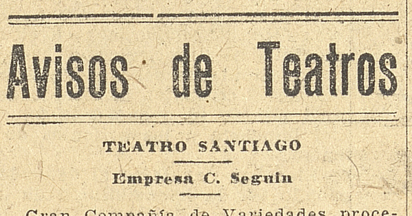 Avisos de teatros