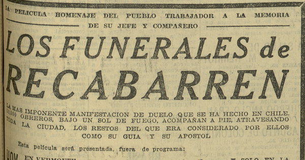 Los funerales de Recabarren