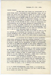 [Carta] 1945 julio 28, Rancagüa, Chile [a] Gonzalo Drago  [manuscrito] Oscar Castro.