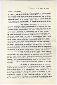 [Carta] 1941 enero 21, Rancagüa, Chile [a] Gonzalo Drago  [manuscrito] Oscar Castro.