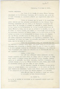 [Carta] 1938 mayo 8, Rancagüa, Chile [a] Gonzalo Drago  [manuscrito] Oscar Castro Z.