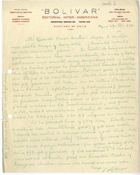 [Carta] 1939 diciembre 27, Valparaíso, Chile [a] Oscar Castro  [manuscrito] Augusto D'Halmar.