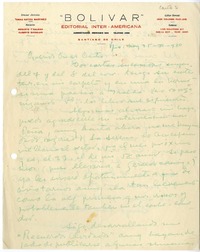 [Carta] 1940 marzo 25, Valparaíso, Chile [a] Oscar Castro  [manuscrito] Augusto D'Halmar.