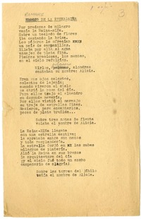 Romance de la reina-niña  [manuscrito] [Oscar Castro].