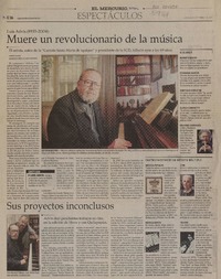 Muere un revolucionario de la música.  [artículo] Gabriela Bade