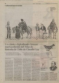 Un clásico digitalizado: lanzan nueva edición del Atlas de historia de Chile de Claudio Gay. [artículo] Andrés Gómez Bravo.