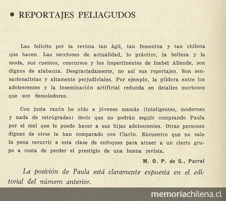 "Reportajes peliagudos"