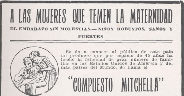 A las mujeres que temen la maternidad, 1917