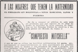 A las mujeres que temen la maternidad, 1917