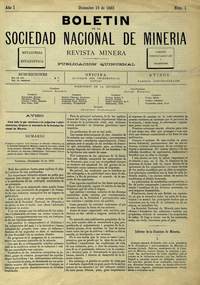 Informe de la Comisión de Minería ; Estatutos de la Sociedad Nacional de Minería ; Lista de socios ; Actas de sesiones