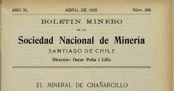 El mineral Chañarcillo