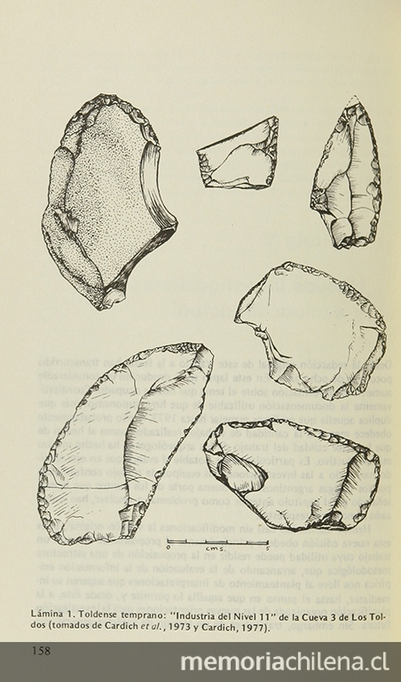 Industria lítica de cueva Los Toldos. Toldense temprano (10.650 a.C.)Orígenes de la comunidad primitiva en Patagonia, México, Ediciones Cuicuilco, 1982.