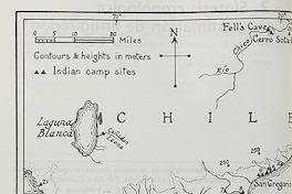 Mapa con sitios arqueológicos excavados por Junius Bird en Megallanes: Cañadón Leona, Fell, Palli Aike y Cerro Sota.Viajes y arqueología en Chile austral.