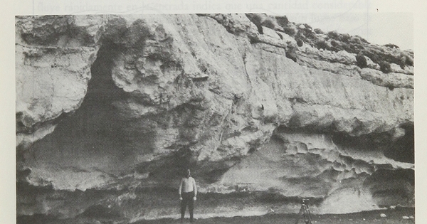 Cañadón Leona, refugio 5, antes de la excavación.Viajes y arqueología en Chile austral. Ediciones de la Universidad de Magallanes, Punta Arenas. 1988.