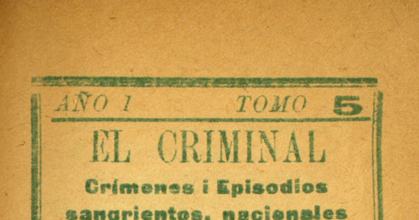 El criminal: crímenes y episodios sangrientos, nacionales: año 1, tomo 5