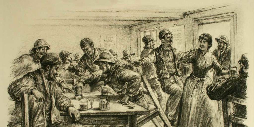 Taberna de marineros en Punta Arenas, 1884