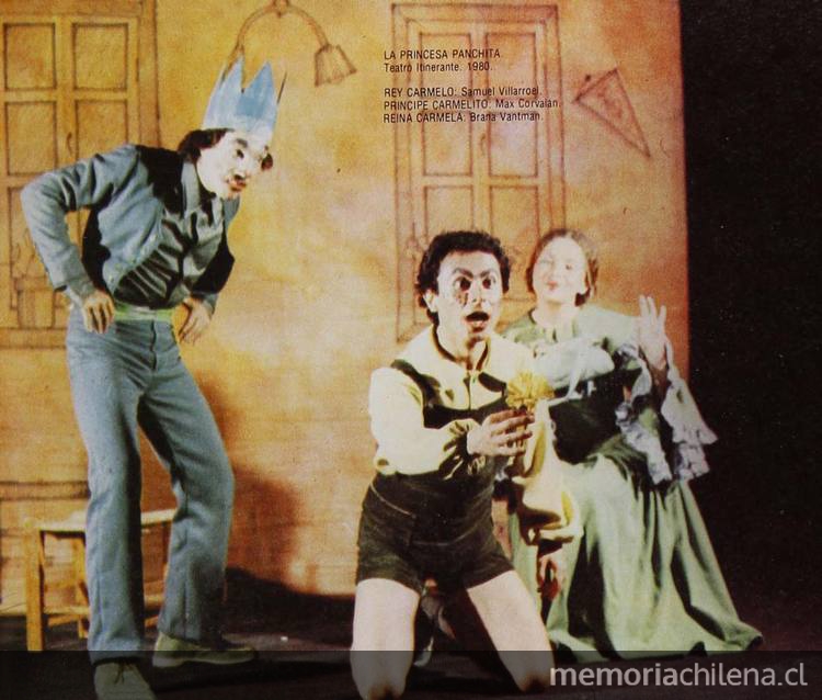 Samuel Villarroel, Max Corvalán y Brana Vantman, en una escena de La Princesa Panchita, 1958.