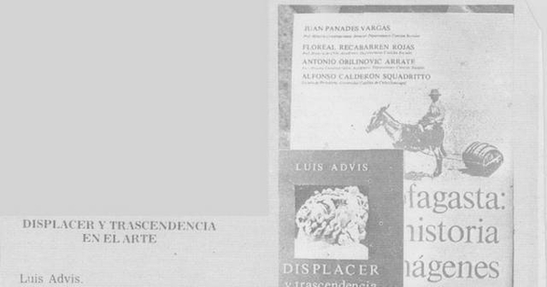 "Displacer y trascendencia en el arte" de Luis Advis