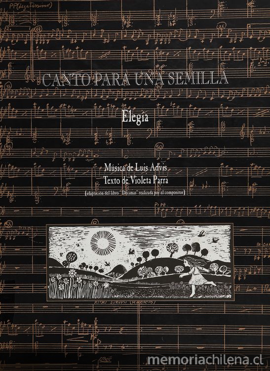 Portada de la partitura para Canto para una semilla, de Luis Advis