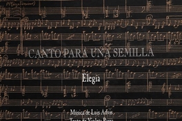 Portada de la partitura para Canto para una semilla, de Luis Advis