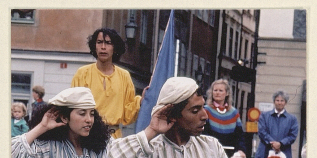 Ángel Reyes, Ana Guiñez y Roberto Sánchez en función de la obra Romeo y Julieta, Ciudad Vieja de Estocolmo