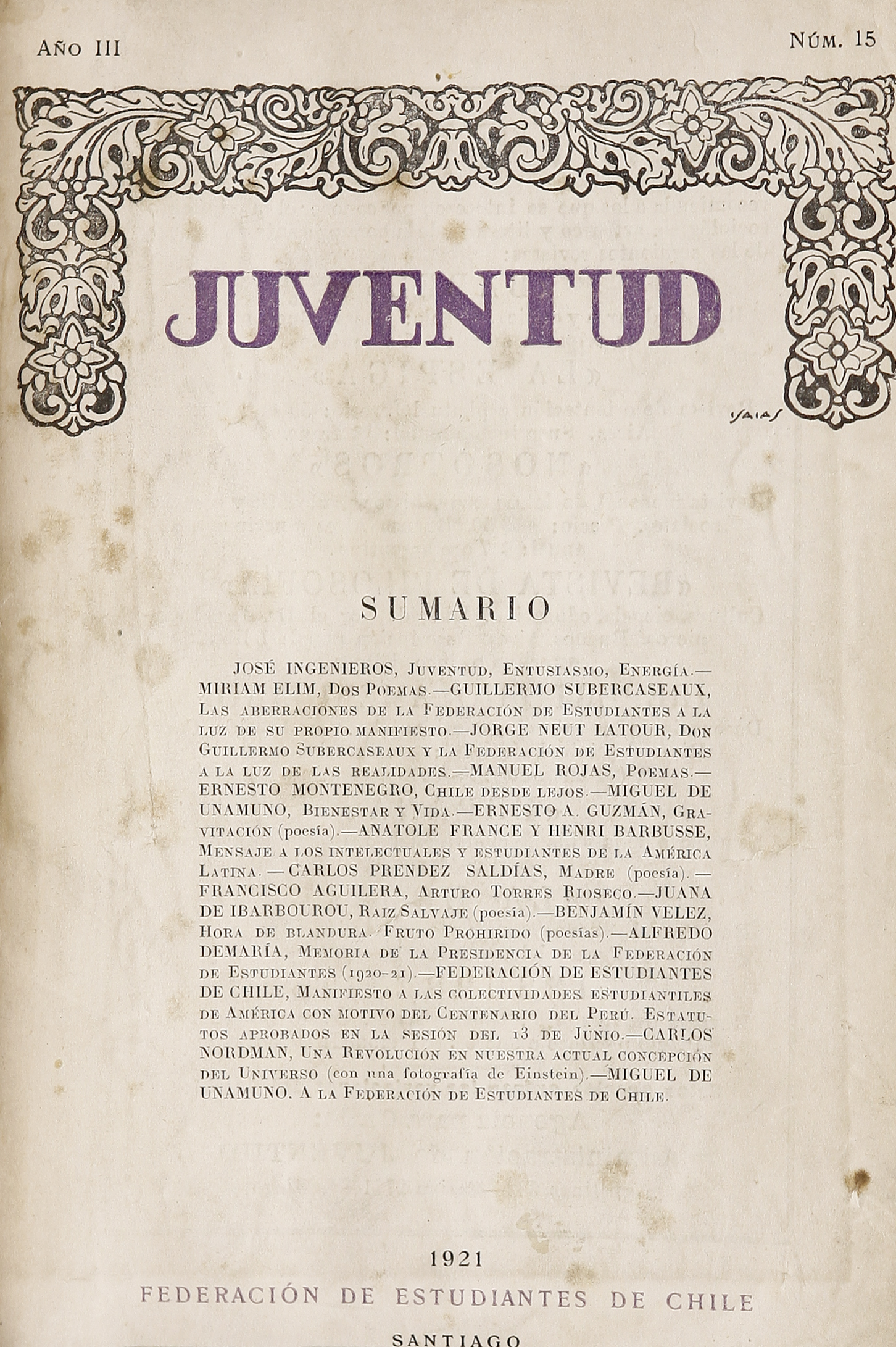 Juventud, año 3, número 15