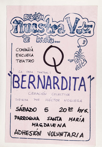 Revista Nuestra voz te invita: obra teatral "Bernardita", 1984